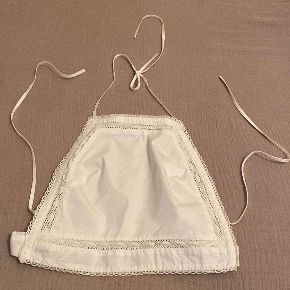 Wilfred Aritzia Winslow Poplin Halter Top White Halter Crop Top. Size S - Picture 8 of 13